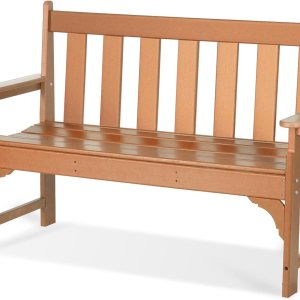 nalone Banco para exteriores, banco de patio de polietileno de alta densidad para todo tipo de clima, carga de hasta 800 libras, banco de jardín nalone Banco para exteriores, banco de patio de polietileno de alta densidad para todo tipo de clima, carga de hasta 800 libras, banco de jardín