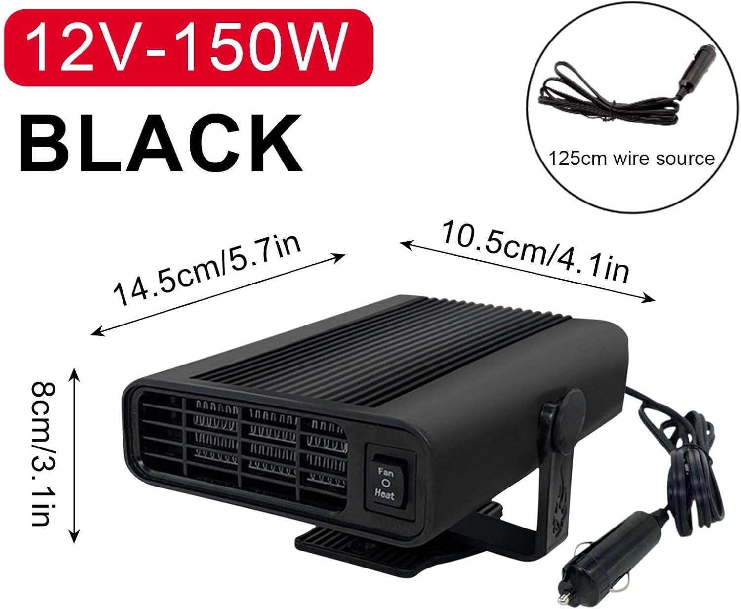 Calentador de automóvil, descongelador rápido 2 en 1, calentador de coche portátil de 12 V24 V, ventilador frío, descongelación, herramientas de