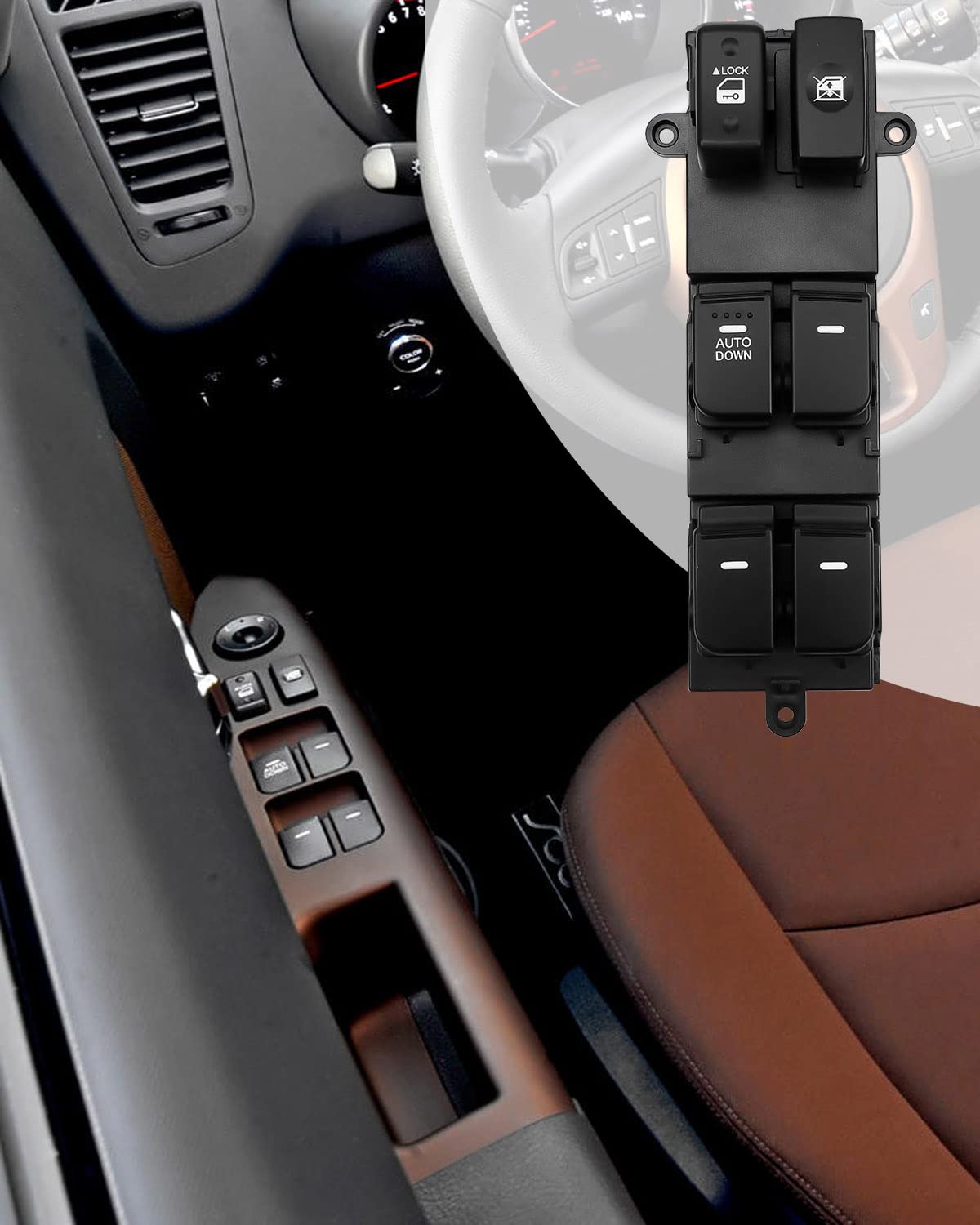 Master – Interruptor de ventana eléctrica para Kia Soul 2011, 2012, 2013, reemplazar 93570-2K010 93570-2K010WK, interruptor de ventana lateral del