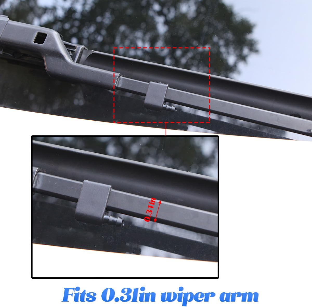 2 piezas de chorro de boquilla para brazo de limpiaparabrisas con manguera de líquido de 6.6 ft y 4 conectores de manguera, kit de repuesto para