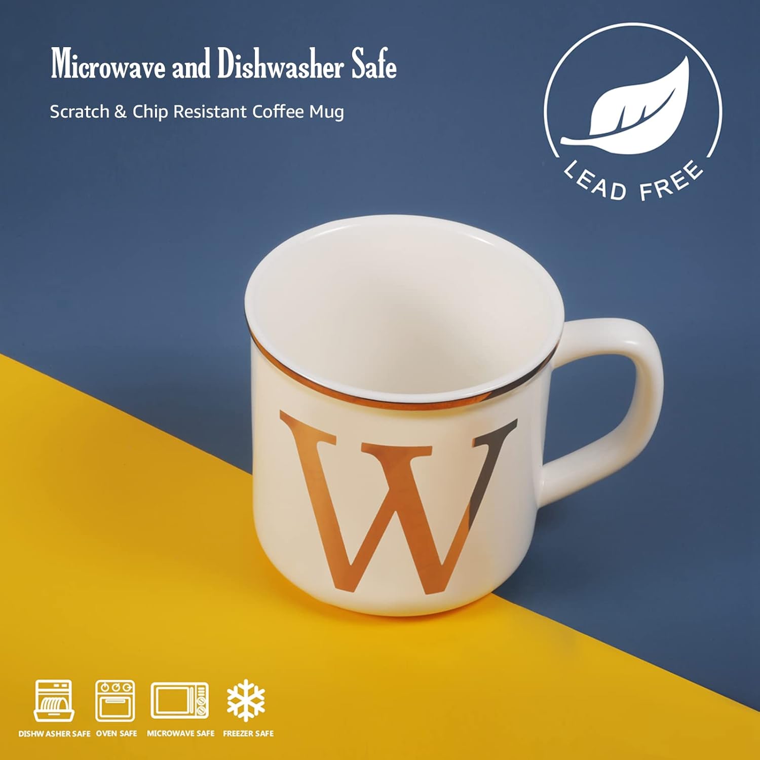 Taza de cerámica, con inicial