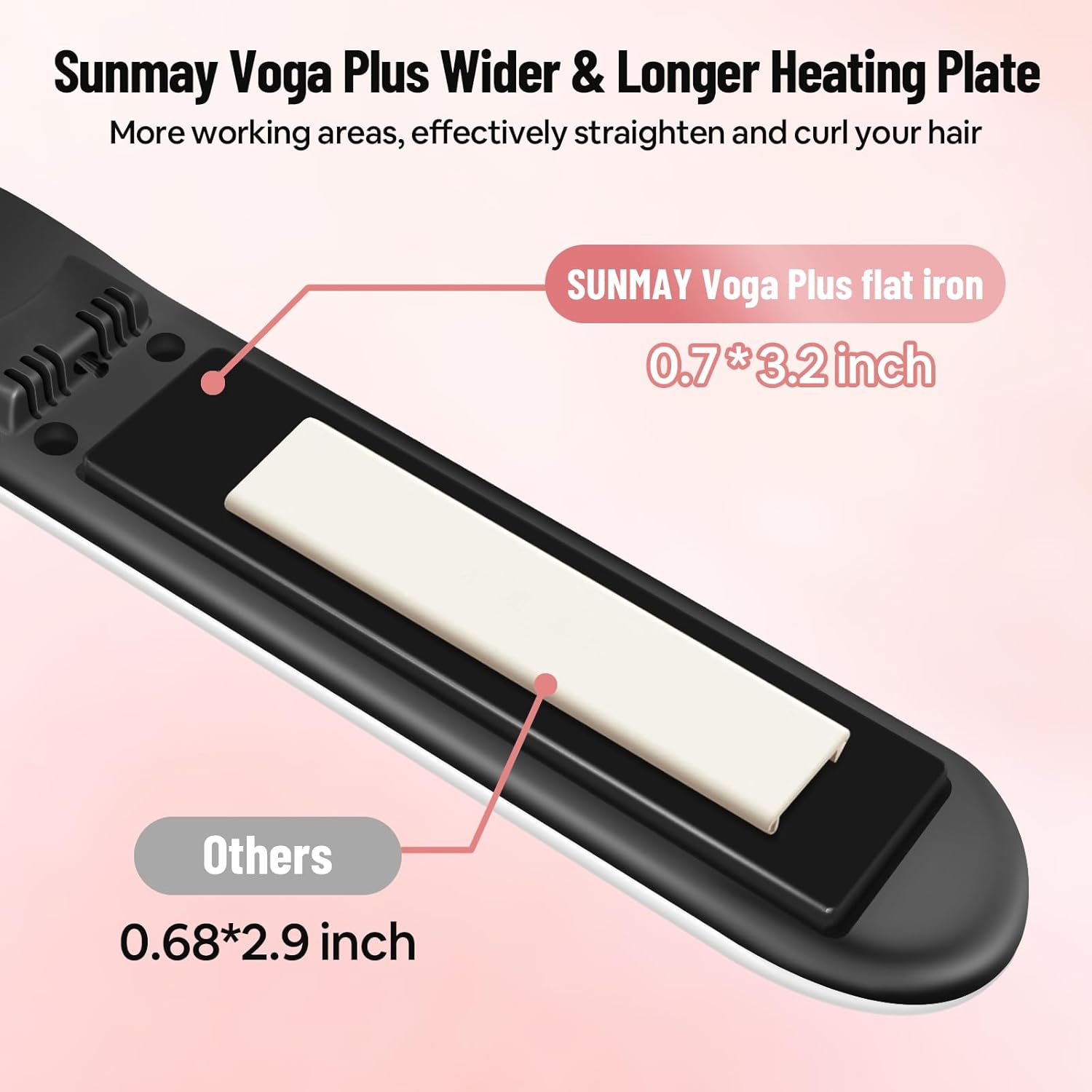 SUNMAY Voga Plus – Alisador y rizador de pelo inalámbrico iónico, plancha plana con revestimiento de cerámica de calentamiento rápido, alisador de