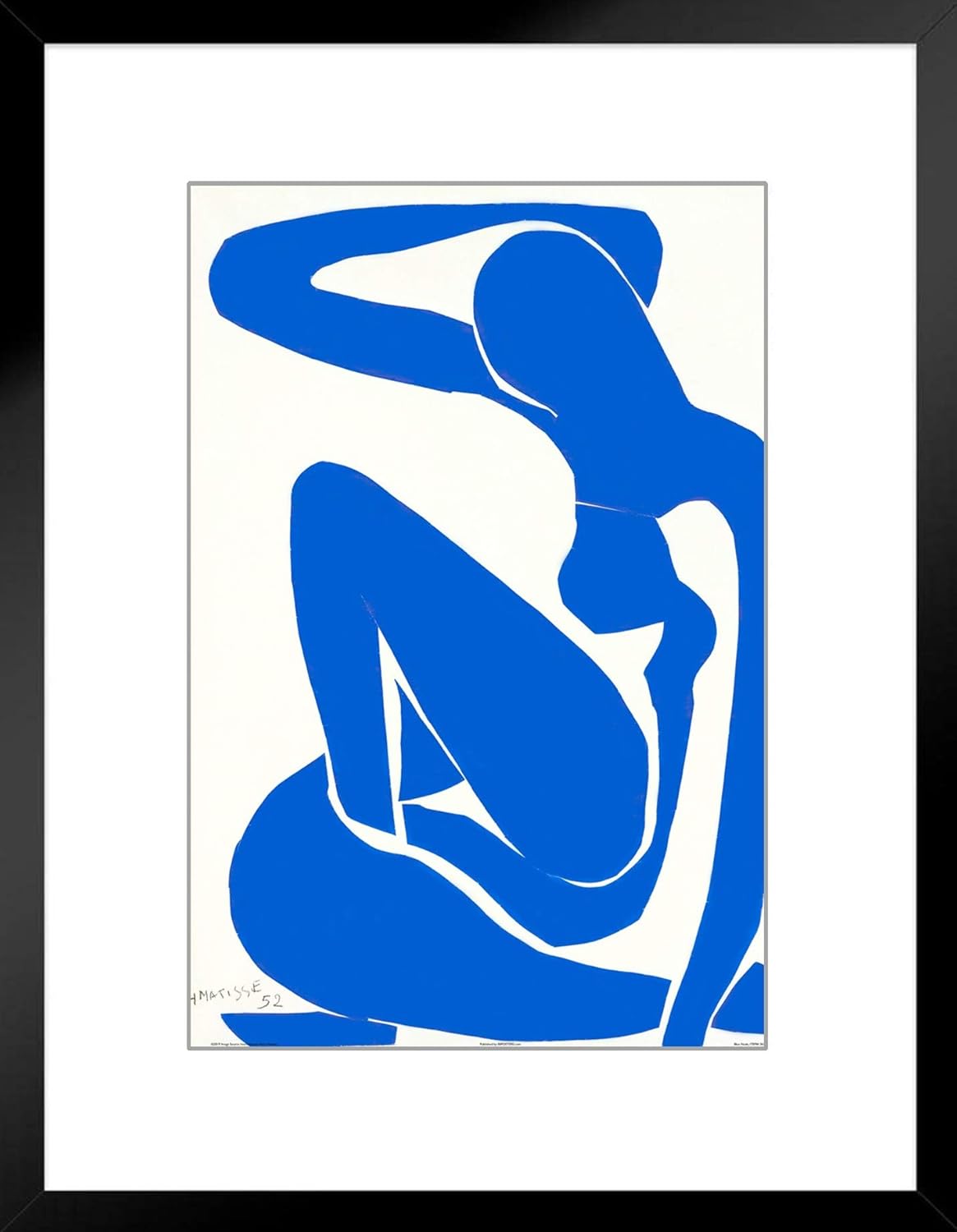Buyartforless – Póster (16 x 12, diseño con texto en inglés “Nude I sentado”), color azul