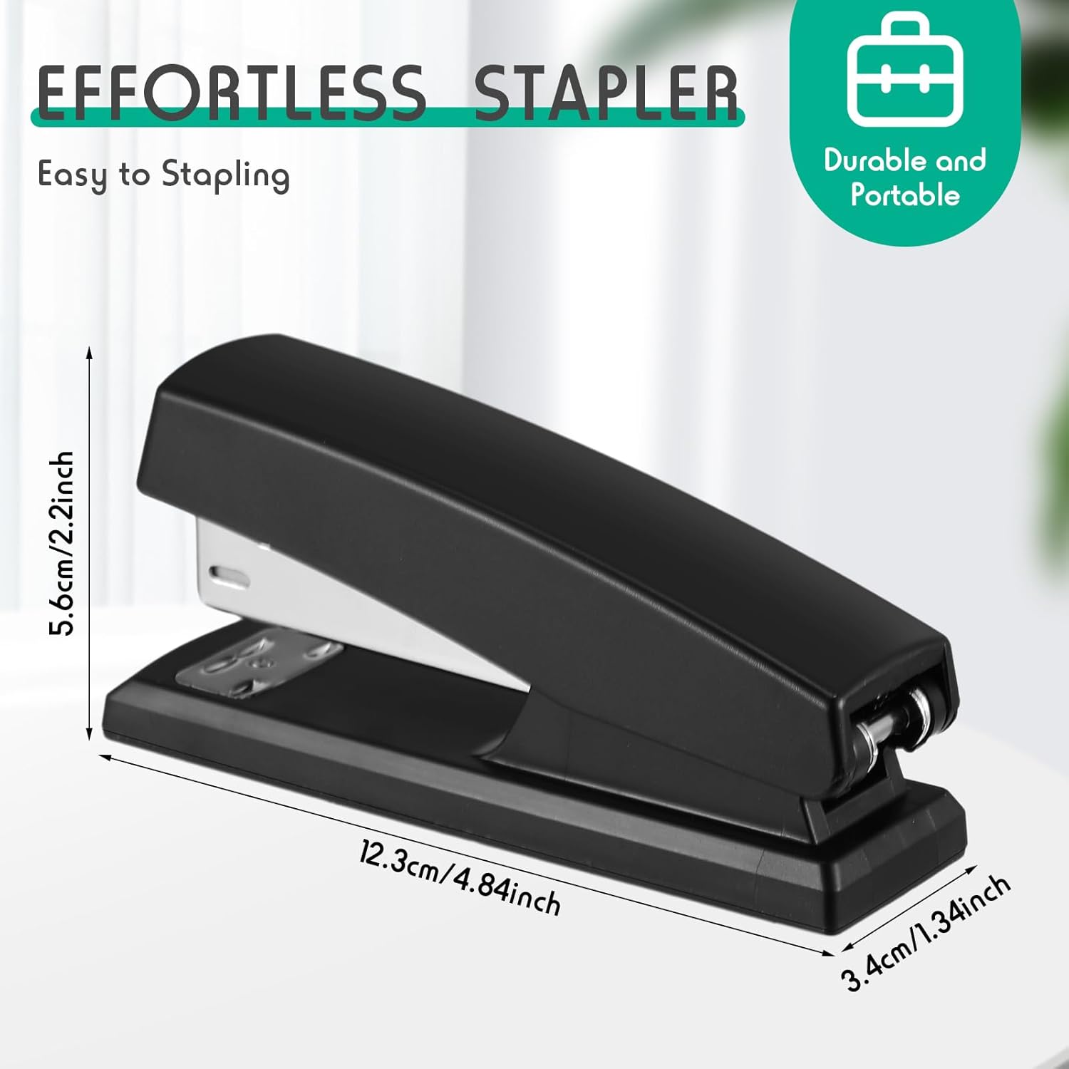 Qilery Engrapadora de escritorio a granel, 50 unidades, color negro, para la temporada escolar, suministros escolares, para oficina, capacidad de 25