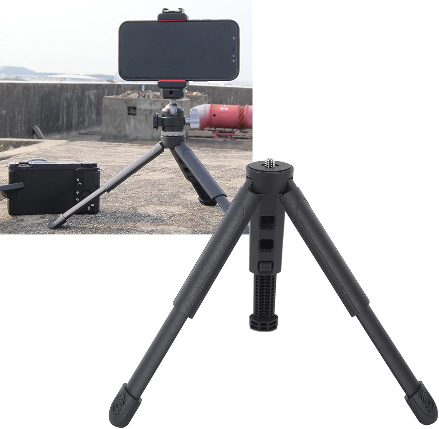 Mini trípode para cámara, trípode para cámara web, trípode de escritorio extensible, ajuste de 3 engranajes, para equipo con apertura de tornillo de