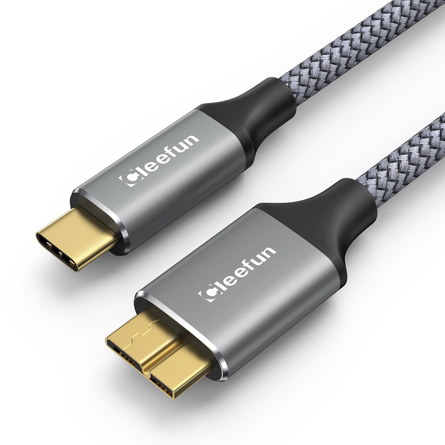 CLEEFUN Cable USB C a Micro B de 1.5 pies, cable de disco duro micro B a USB C de 10 Gbps para disco duro externo, Seagate, WD, Toshiba, Westgate y
