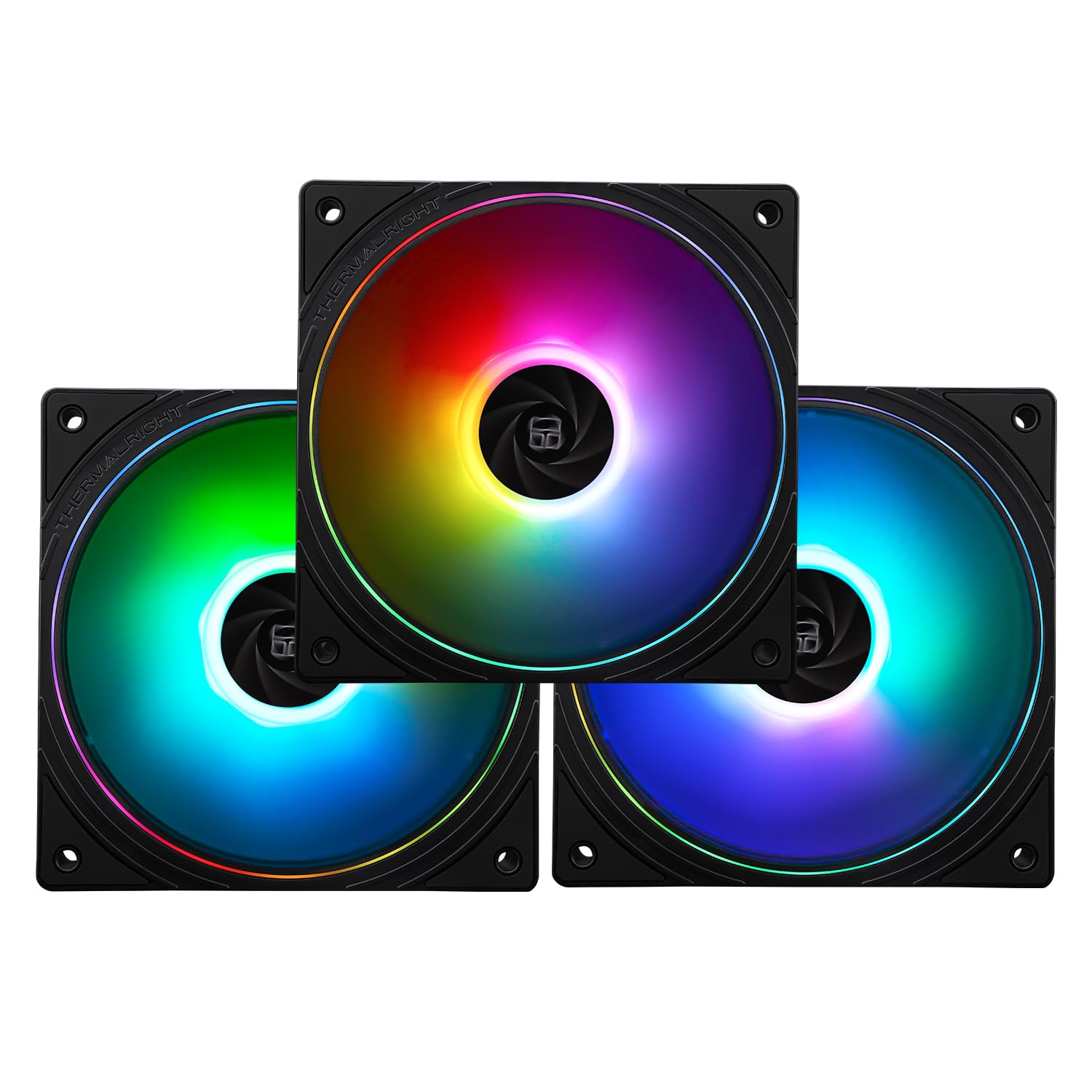 Thermalright TL-S12-S X3 – Ventilador de CPU PWM, efecto de luz de apertura fina, conector PWM de 4 pines con efectos de luz ARGB, ventilador de