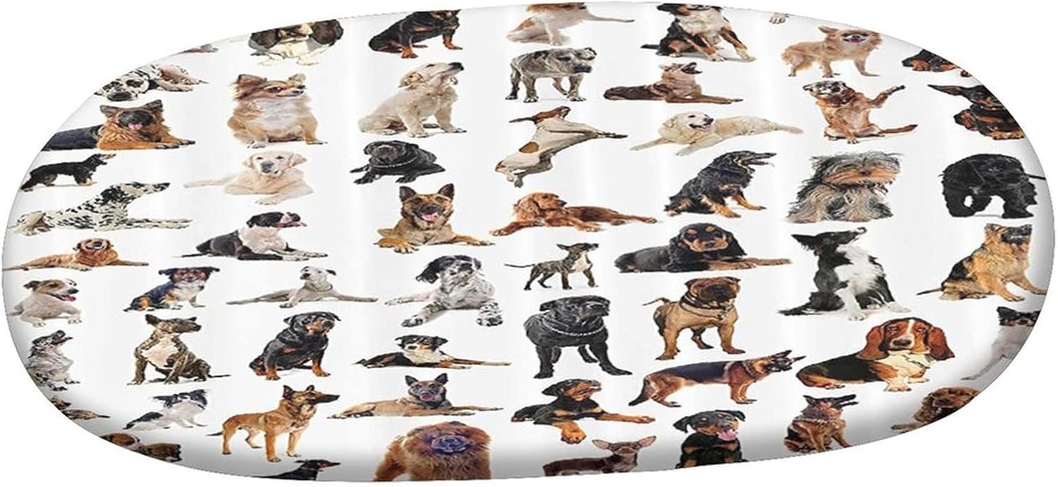 Mantel ajustable ovalado de poliéster con borde elástico, para amantes de los perros, pastor austratliano con estampado de mastín italiano, se