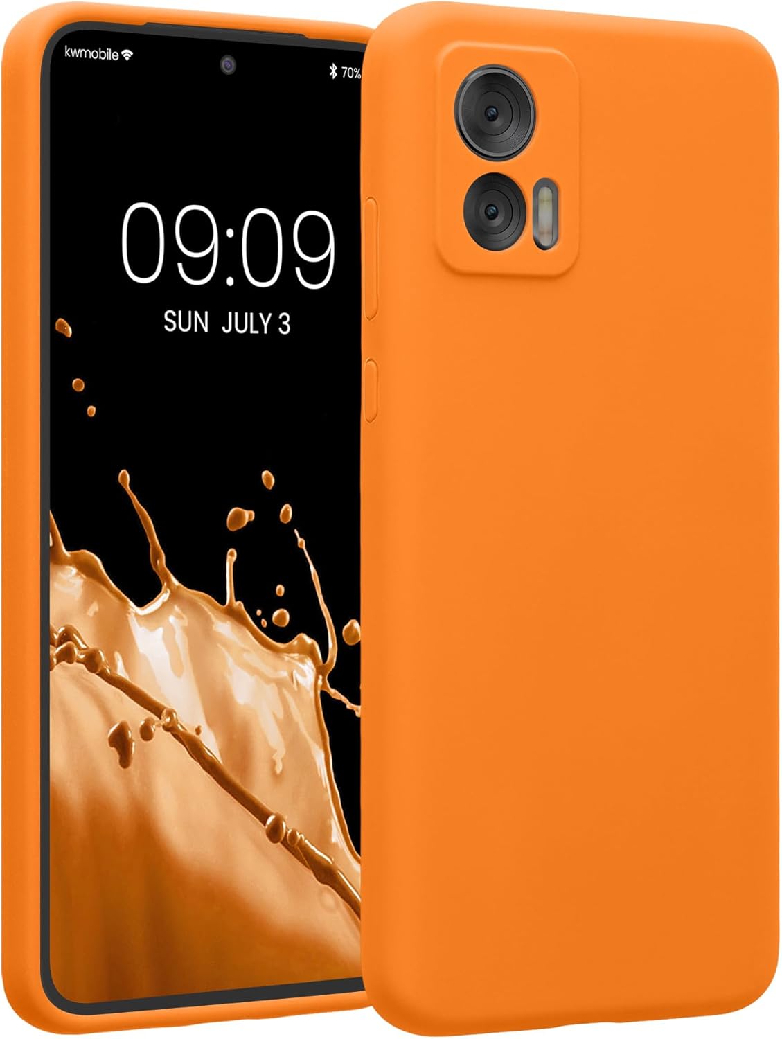 kwmobile Funda compatible con Motorola Edge 30 Neo – Funda delgada de silicona TPU – Acabado suave al tacto – Naranja afrutado