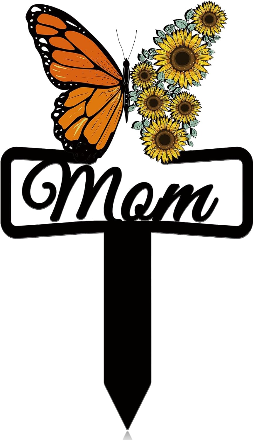 Estacas conmemorativas para mamá, decoraciones de tumbas para cementerio, placa de metal para tumba, marcadores de estaca, placas conmemorativas,