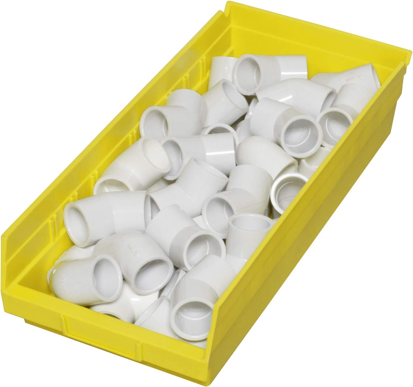 Akro-Mils 30158 – Caja de plástico para estantes anidados, (18 x 8 x 4 pulgadas), transparente, (paquete de 12)