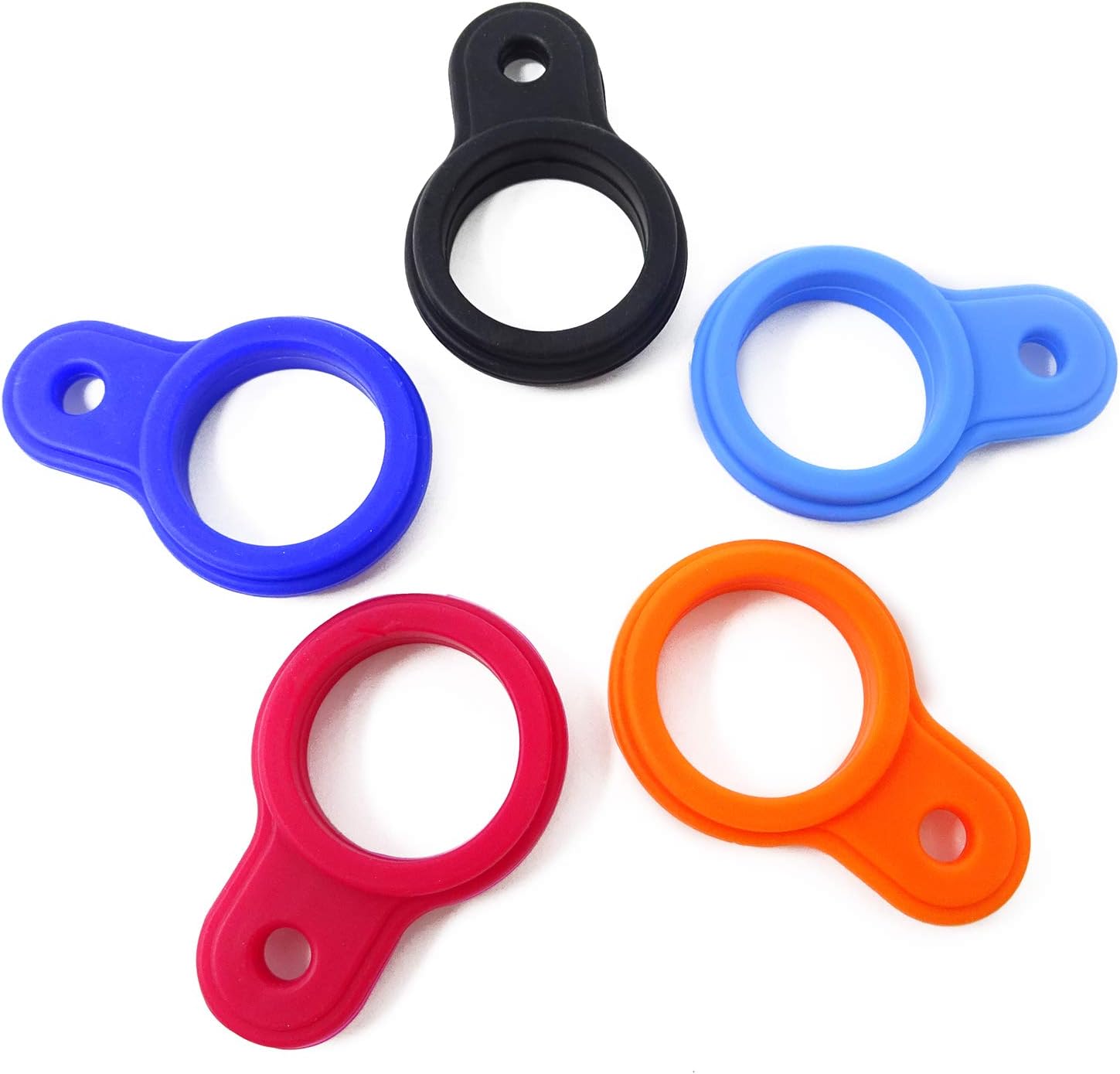 Honbay 5 soportes de silicona para botellas de agua con llavero de metal para actividades al aire libre o uso diario
