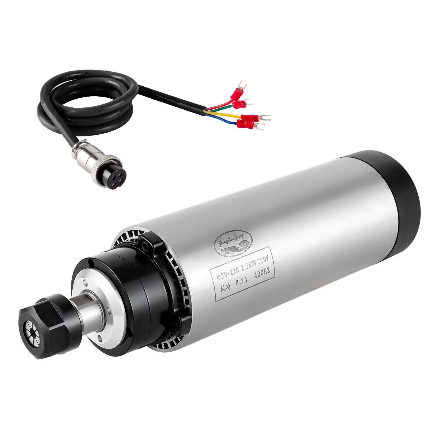 Motor CNC de husillo CNC 220V 2.2KW 2200W Motor de husillo refrigerado por aire 3.150 in 4 rodamientos 24000RPM 400HZ para máquina de enrutador CNC
