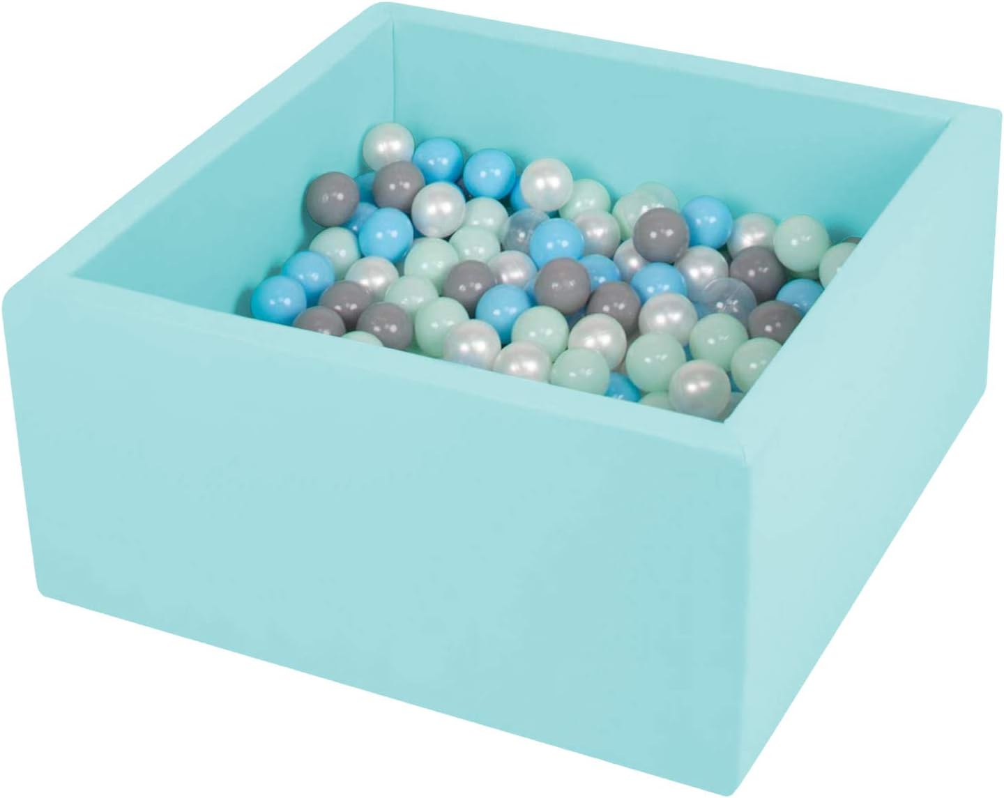 TRENDBOX Piscina de bolas para niños, de espuma viscoelástica, para niños pequeños, bebés, pelotas no incluidas, color azul claro