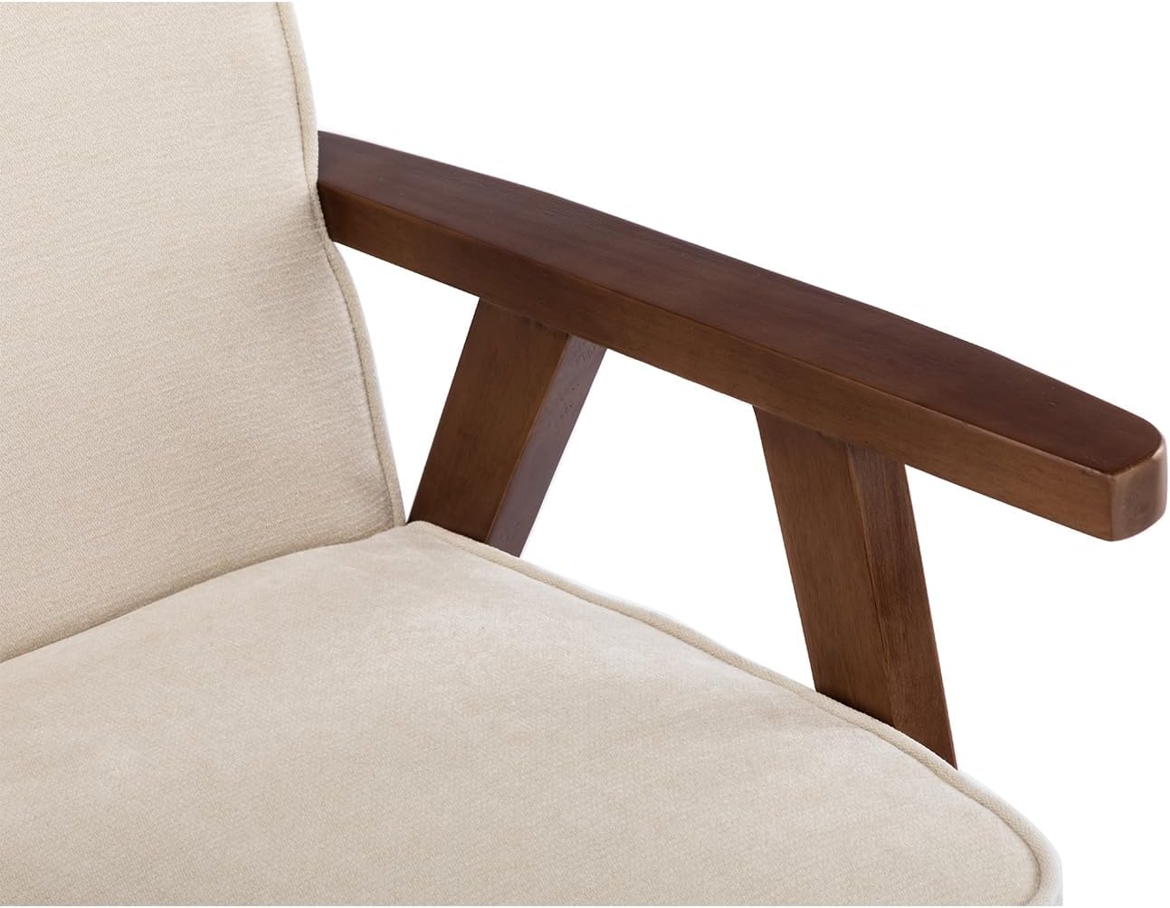 Mecedora, sillas decorativas modernas de mediados de siglo, cómoda silla tapizada con brazo deslizante con madera maciza para sala de estar,
