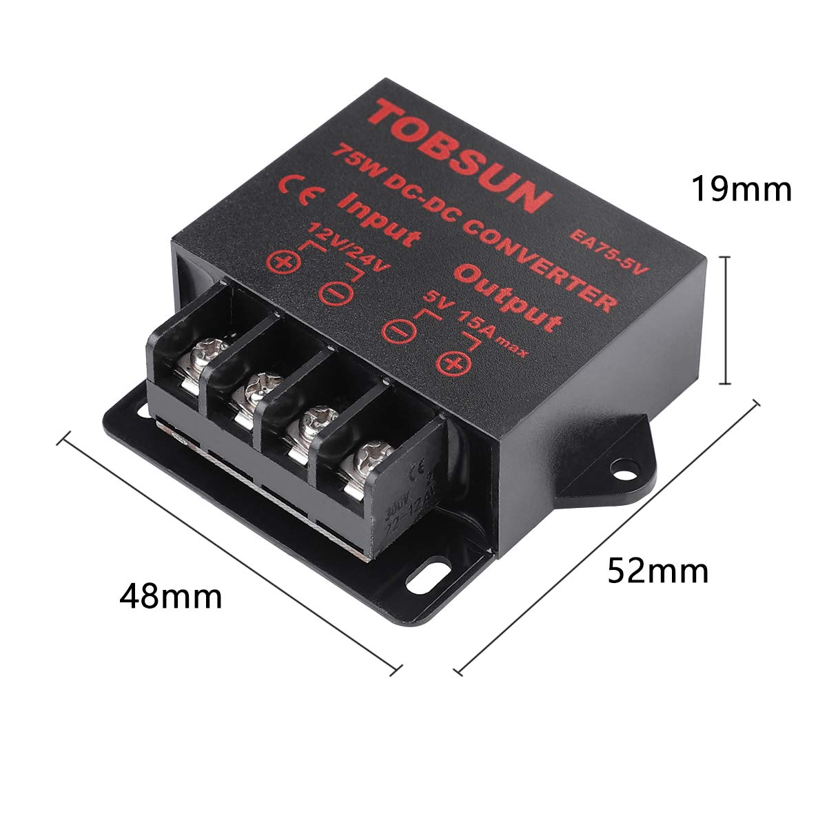 Convertidor CC Regulador reductor 5V Regulado Fuentes de alimentación Convertidor de transformador (5V 15A 75W)