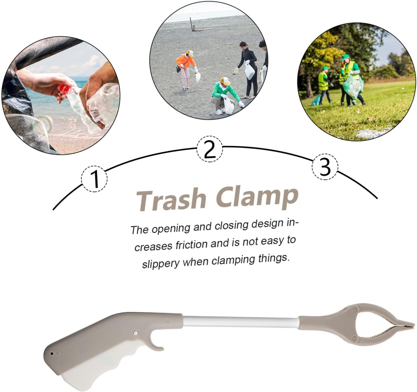 Herramienta plegable para recogida, herramienta de agarre resistente, práctica abrazadera de basura, herramienta de limpieza, recogedor de basura,