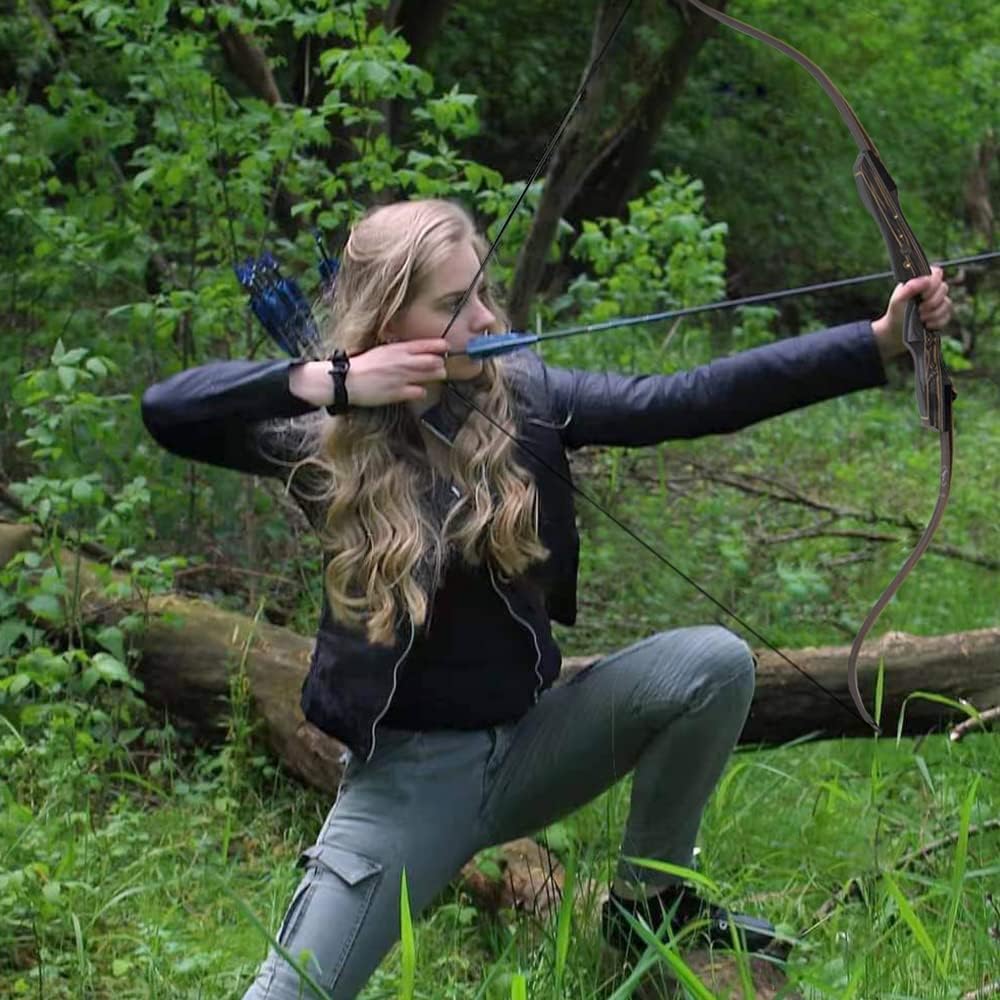 TACHYON ARCHERY Takedown – Arco recurvo hecho a mano con arco y flecha para adultos, tradición de caza y tiro de objetivo, juego de tiro con arco de