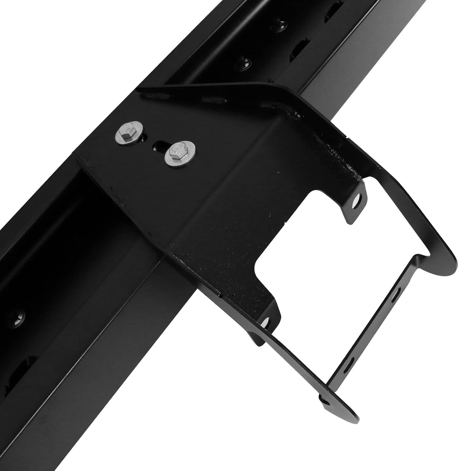 IKON MOTORSPORTS, Estribos compatibles con Ford F150 SuperCrew Cab 2015-2023, estilo V, barra lateral de acero negro con barra Nerf