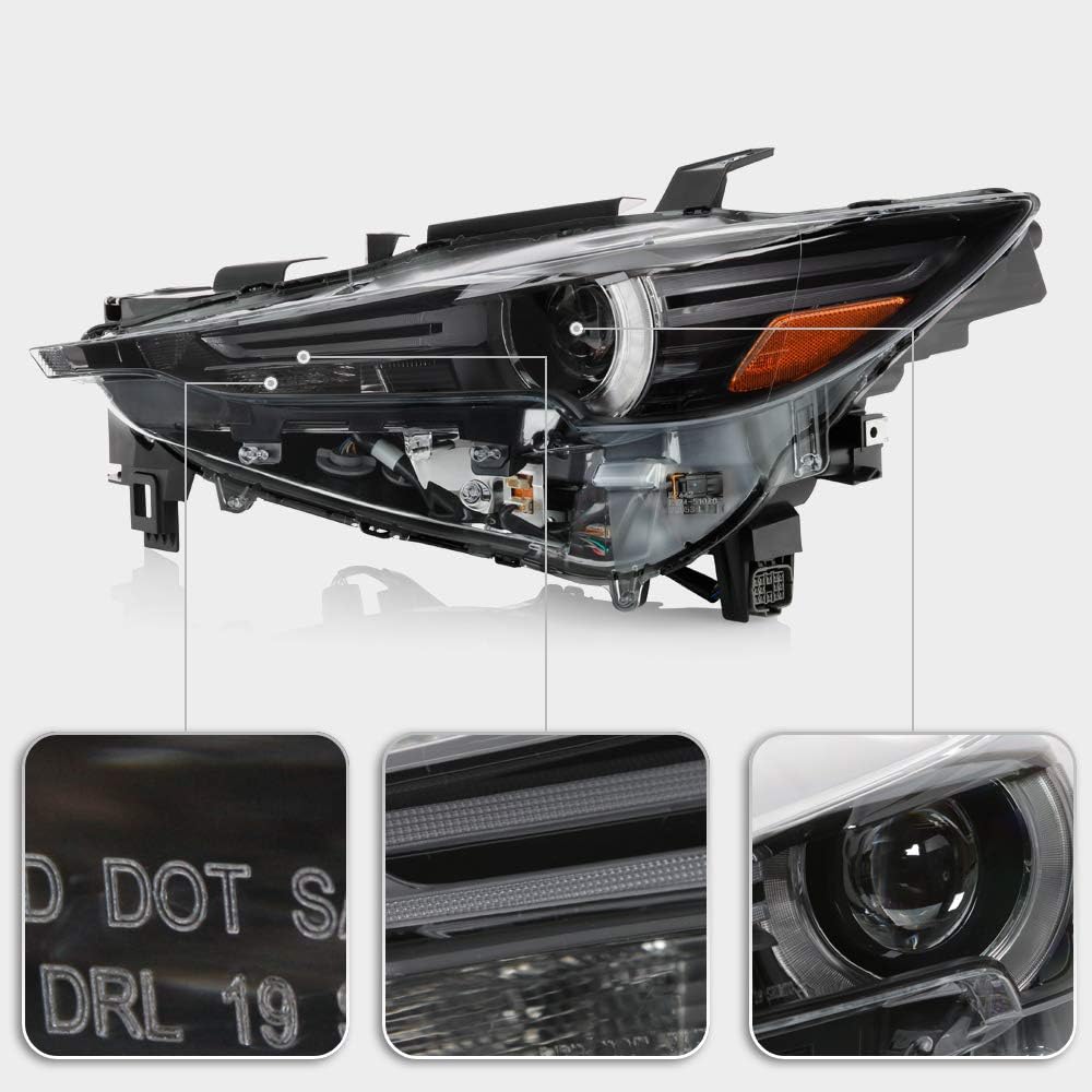 ACANII – Para Mazda CX-5 OED LED DRL 2017-2021 con proyector LED AFS, faros delanteros de repuesto para faros delanteros izquierdo+derecho