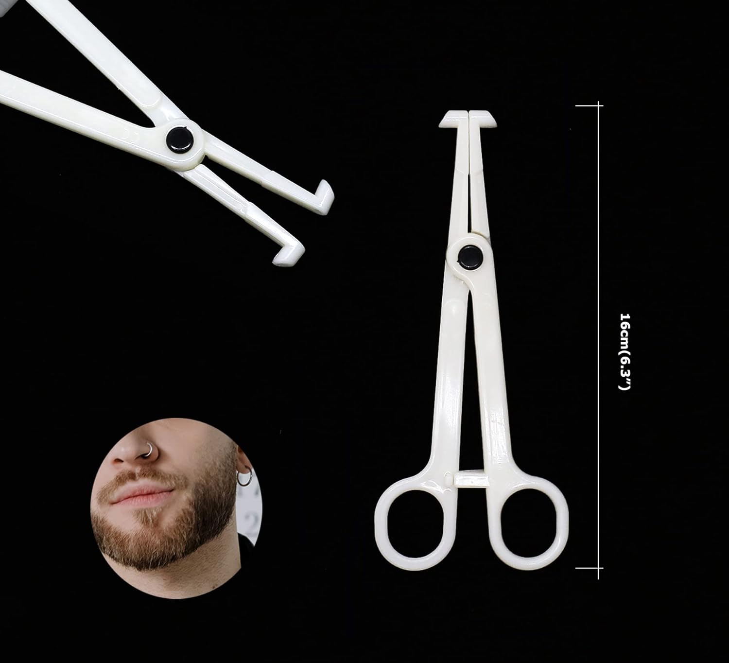 8 pinzas desechables para piercing, pinzas para ombligo, pinzas ranuradas para el ombligo, para tatuaje, adecuados para orejas, ombligo, labios,