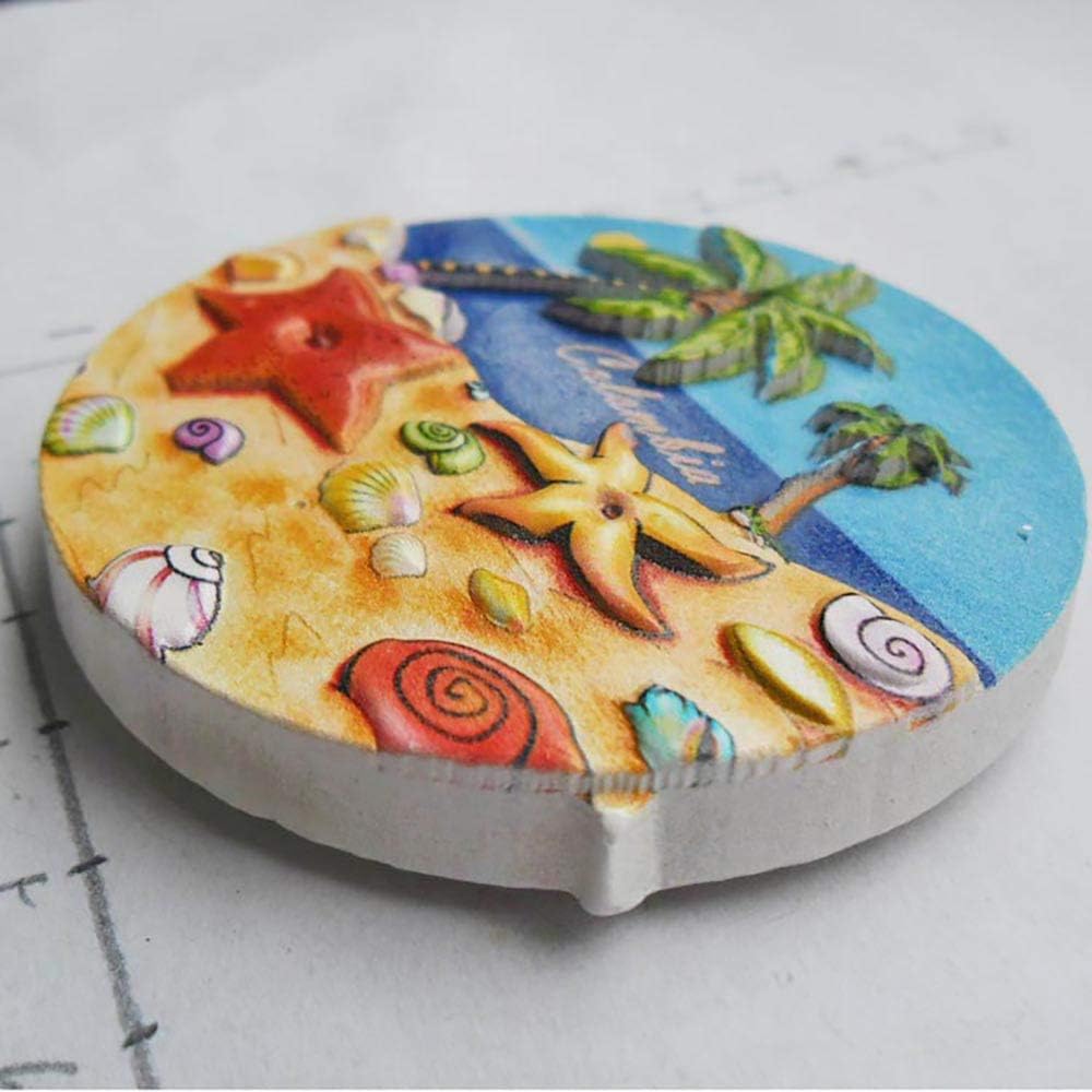 Colombia – Imán de nevera de playa 3D para viajes de recuerdo turístico, imán de refrigerador de Colombia, colección de decoración del hogar y la