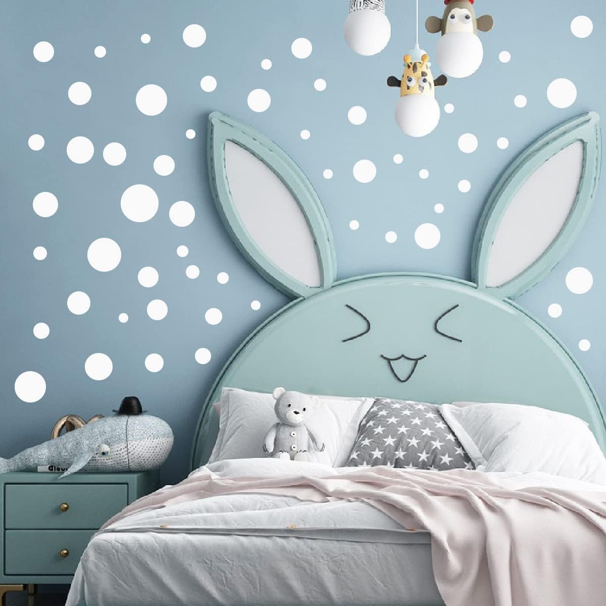Pegatinas de patrón de puntos redondos blancos DIY pegatinas de pared para sala de estar dormitorio decoración de arte para el hogar