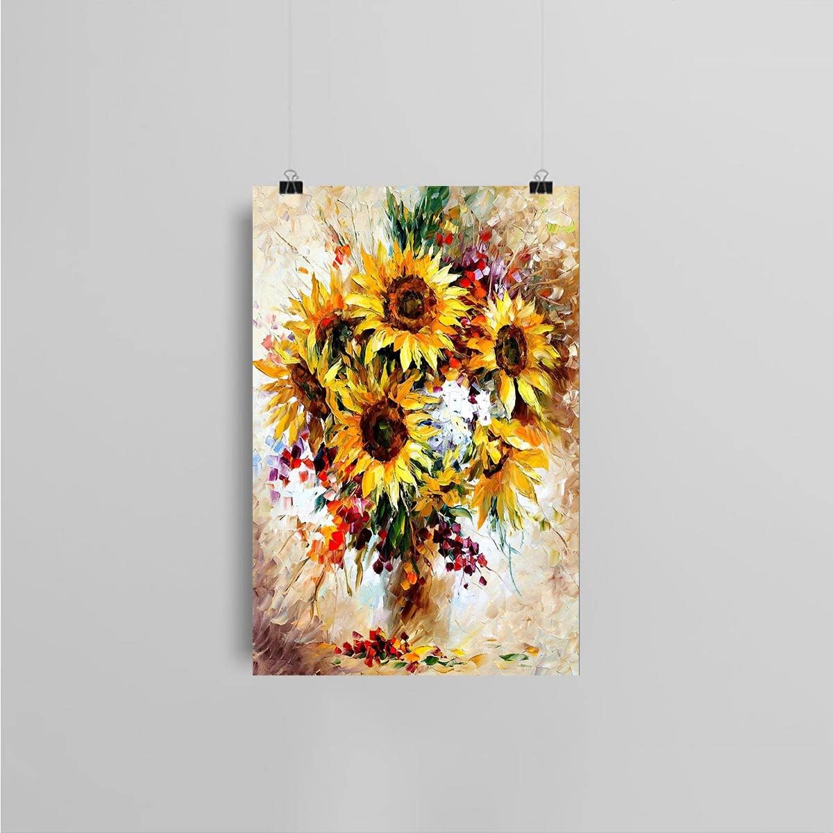 Pinturas al óleo de girasoles estilo Van Gogh, impresiones en lienzo florales modernas, pósteres estéticos, ilustraciones de flores sobre lienzo,