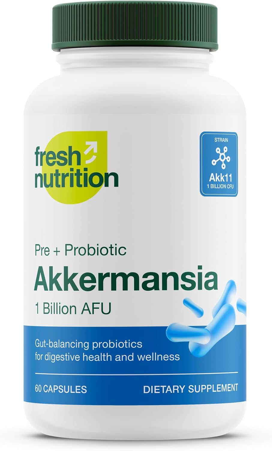 Akkermansia Muciniphila Probiotic 1 mil millones de AFU para producción de GLP-1 – Suplemento probiótico pre + – 60 cápsulas