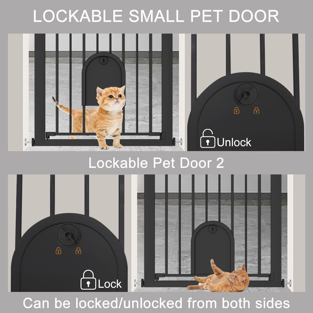 Mom’s Choice Awards Winner-TSAYAWA – Puerta de bebé con puerta para gatos de 30 a 40.5 pulgadas de ancho, color negro, para caminar a través de una