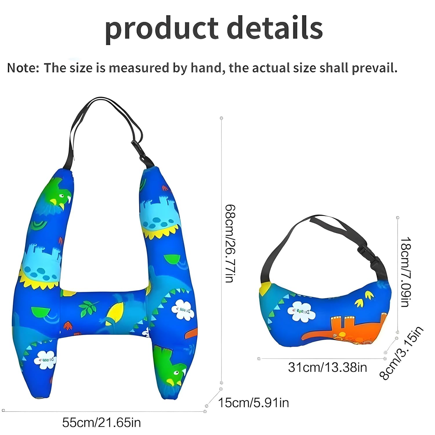 Soporte de cabeza de coche en forma de H para niños, almohadas de viaje para niños, almohada de asiento de automóvil para la cabeza y el cuerpo,
