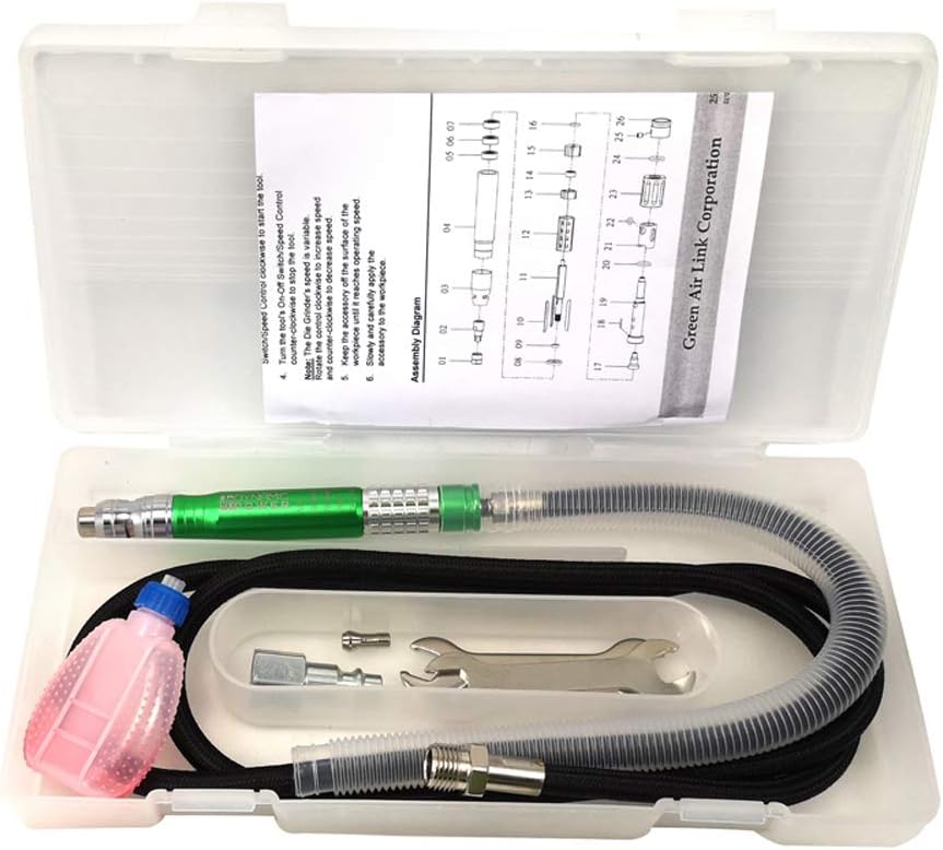 DYNAMIC POWER Precision – Amoladora de troquel Air Micro de 18 pulgadas con piezas adicionales, perfecta para trabajos de detalle y acabados lisos.