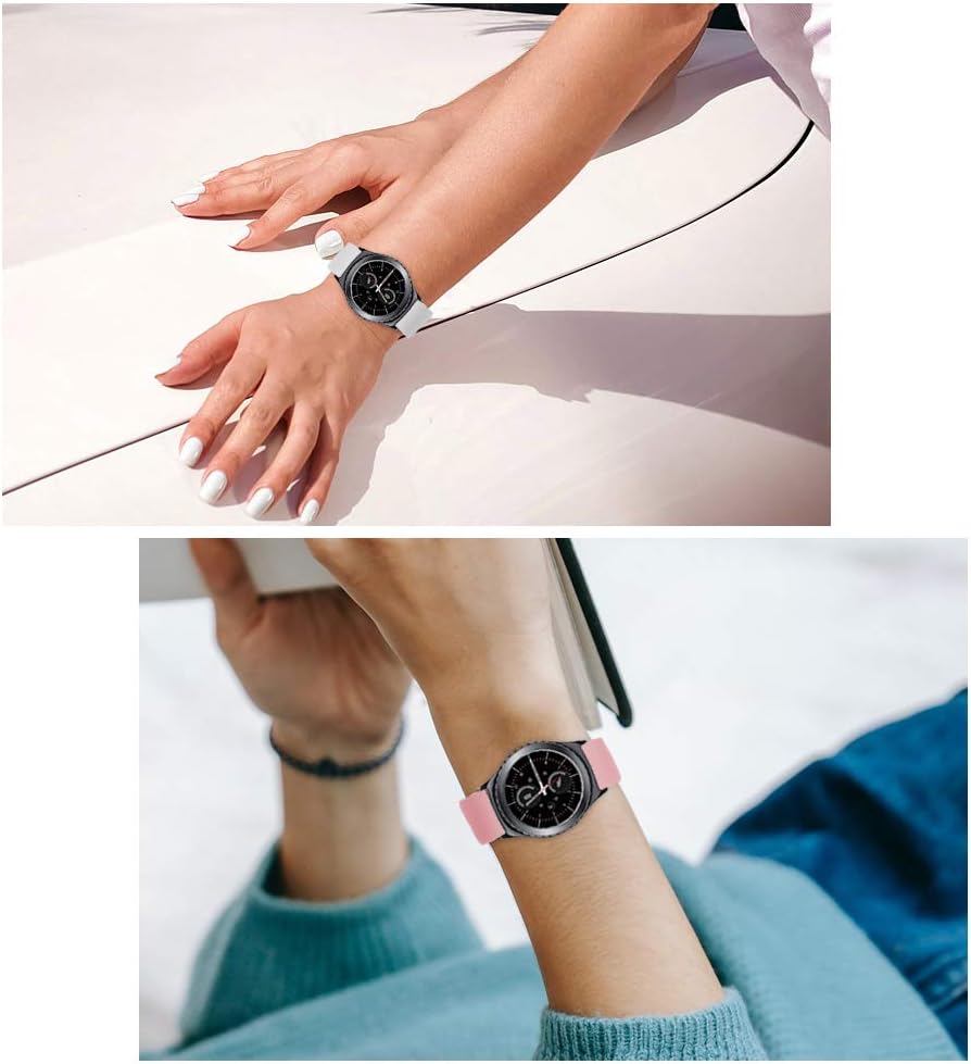 Correas de reloj de silicona suave de 0.866 pulgadas compatibles con Samsung Galaxy Watch 1.811 inSamsung Galaxy Watch 654 3 1.772 inGear S3