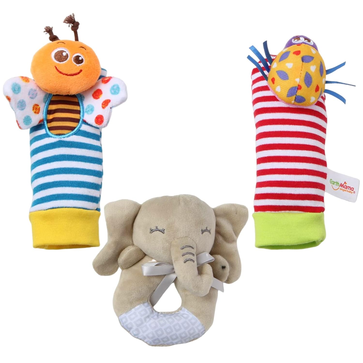 PHREKUDA Juego de sonajeros de calcetín y muñeca para bebés, sonajeros rellenos de felpa para bebés, sonajeros para bebés, regalos para recién