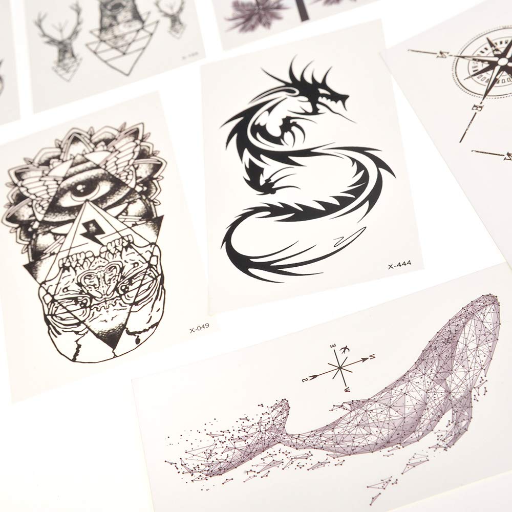 PowerTRC Tatuajes temporales para adultos y niños  Tatuajes falsos temporales impermeables  Muchos diseños y símbolos diferentes