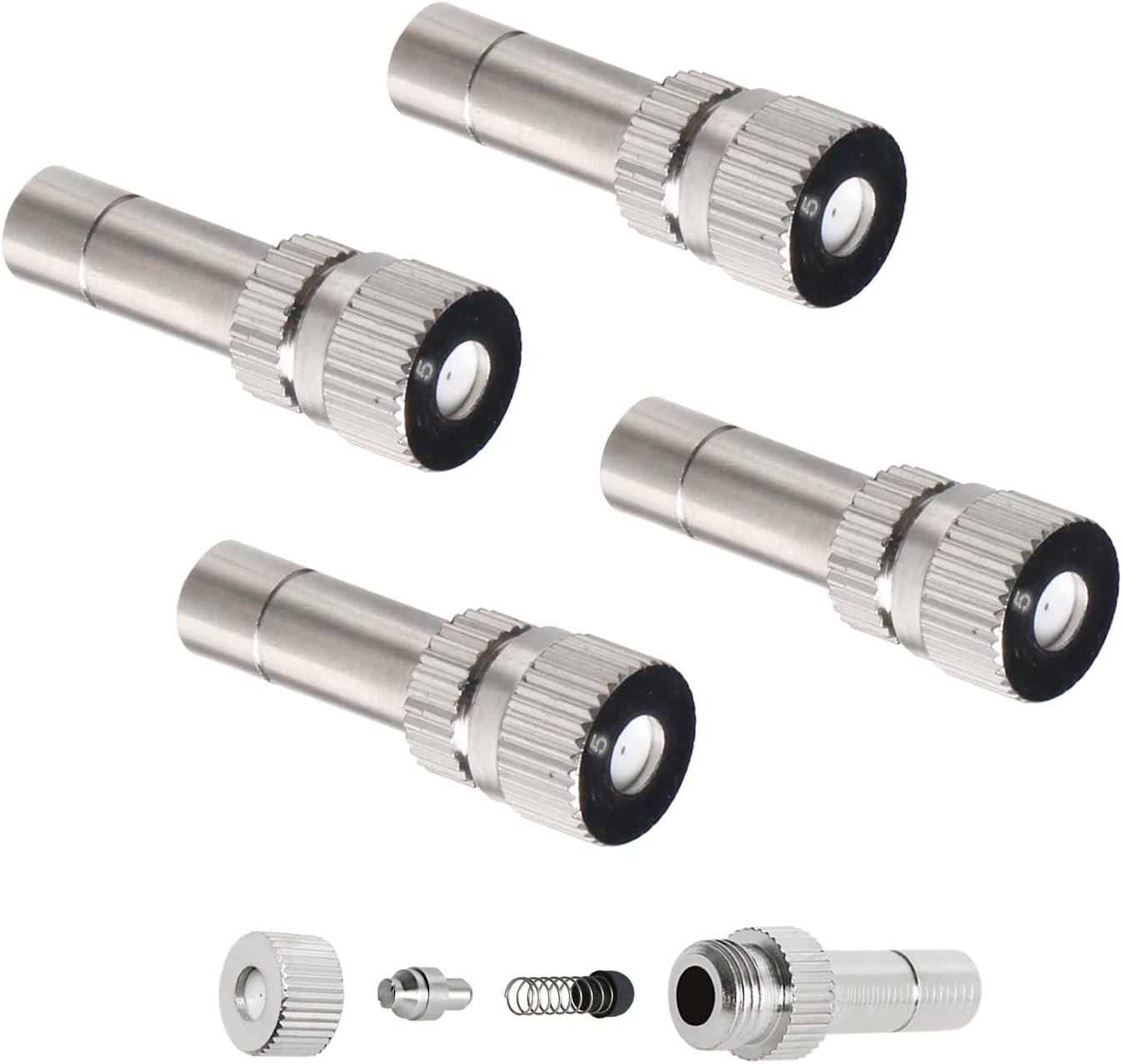 Aopin Boquillas de nebulización de 0.008 pulgadas de cobre ajustable de flujo de agua con conector rápido de 0.008in  0.008 pulgadas de orificio