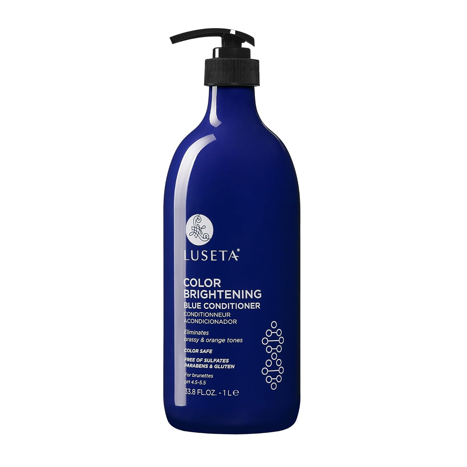 Luseta Acondicionador de color azul iluminador para morenas y tonos naranja cobrizos, acondicionador de rutina para el cuidado del cabello para