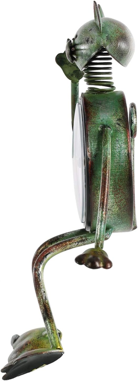 HUIOP Reloj de gato hecho a mano, estilo vintage, de metal, de hierro, estatuilla de gato, reloj de mesa silencioso, práctico reloj con batería AA