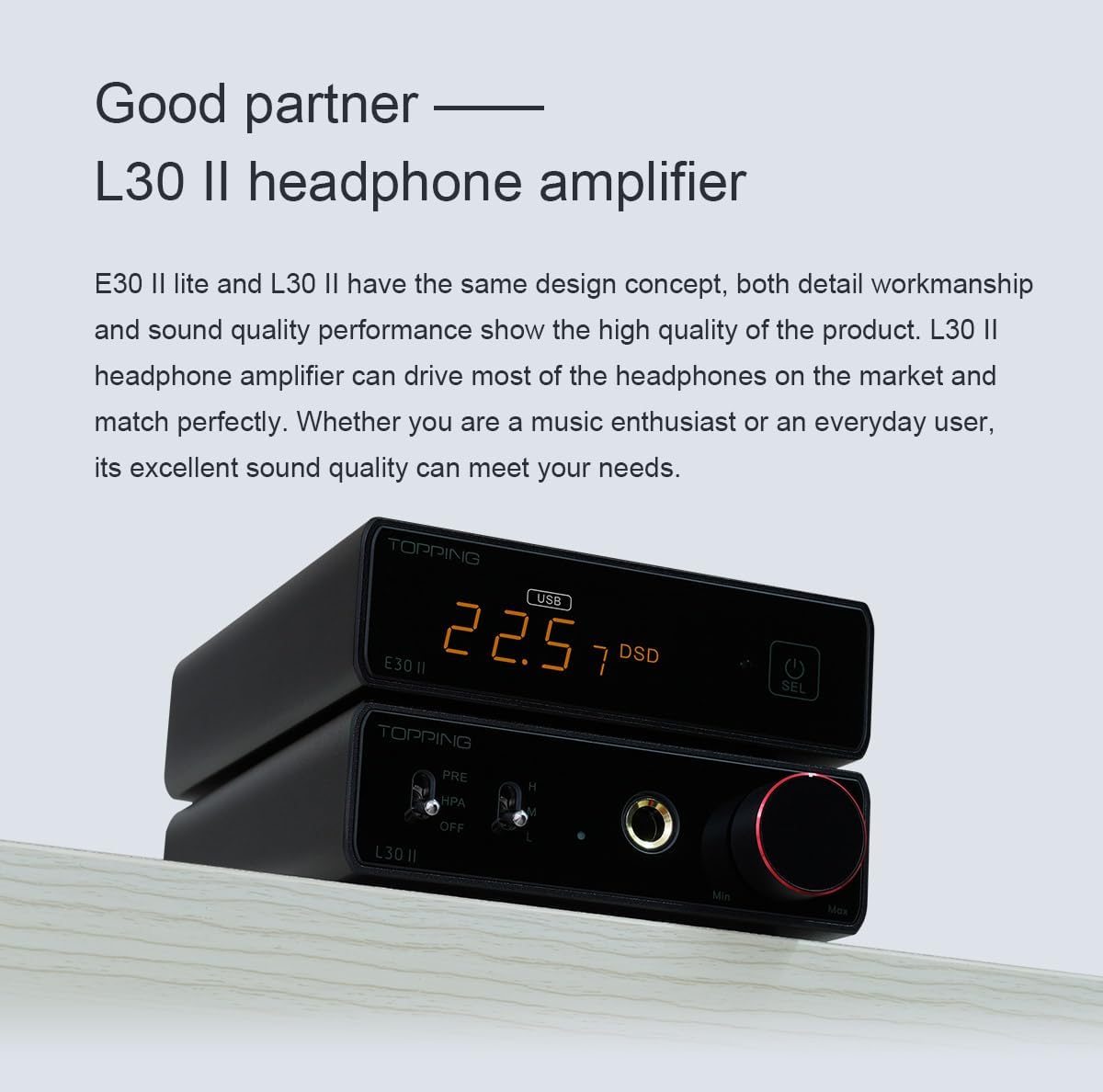 Topping E30II Lite AK4493S DAC Audio de alta resolución XMOS AU208 Touch Operación Preamplificador Decodificador (negro)
