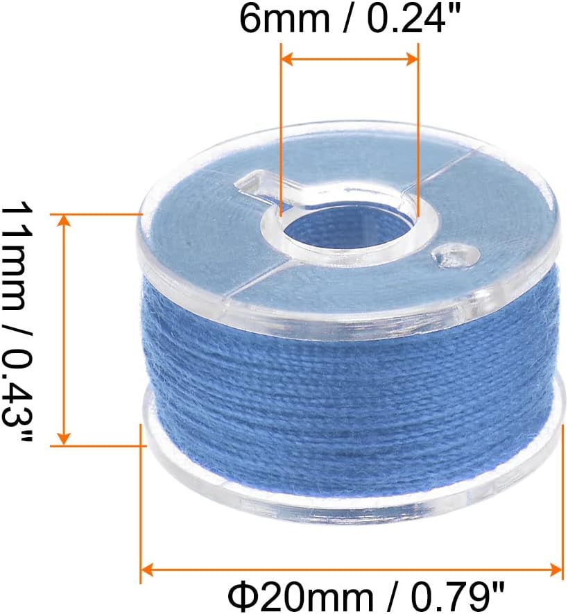 HARFINGTON Juego de hilos de bobina preenrollada, tamaños estándar con caja de 25 compartimentos para máquina de bordado y coser, color azul acero