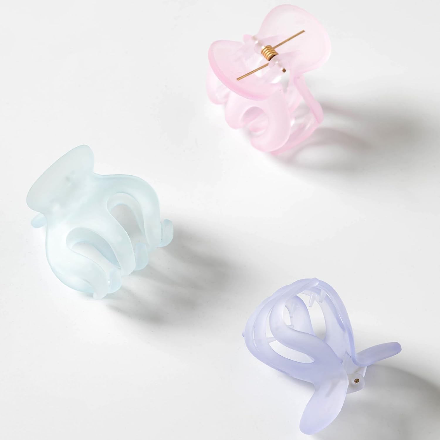 Pinzas pequeñas de garra para mujer, soporte para cola de caballo alta, lindas pinzas para cabello fino, pinzas parciales para moño, juego de 3