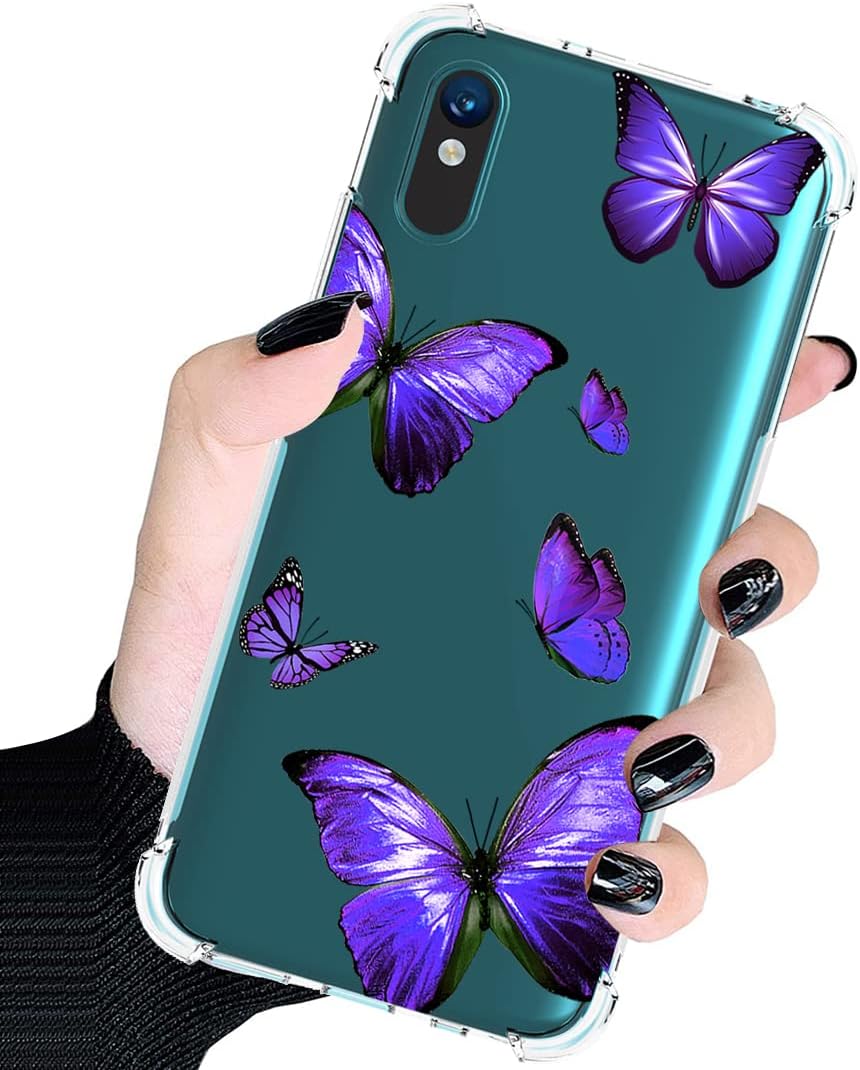 Bohefo Funda transparente compatible con Redmi 9A M2006C3LGRedmi 9i M2006C3LII para niñas y mujeres, bonita funda protectora de TPU suave a prueba
