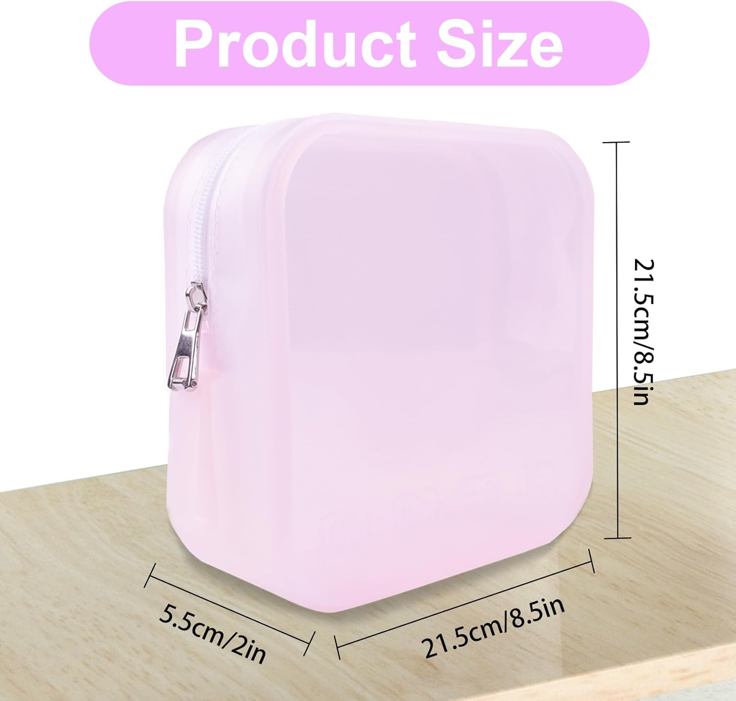 CEYAZYE Bolsas de maquillaje transparentes de silicona, bolsas de viaje portátiles para artículos de tocador, bolsa de aseo de viaje con