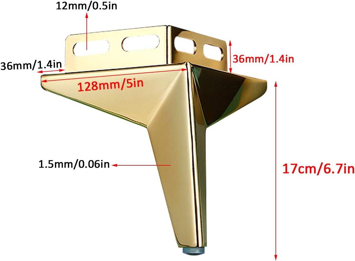 Patas de cama triangulares de hierro resistente con patas de soporte de esquina, patas de repuesto para cama, patas de mesa, armarios, patas de