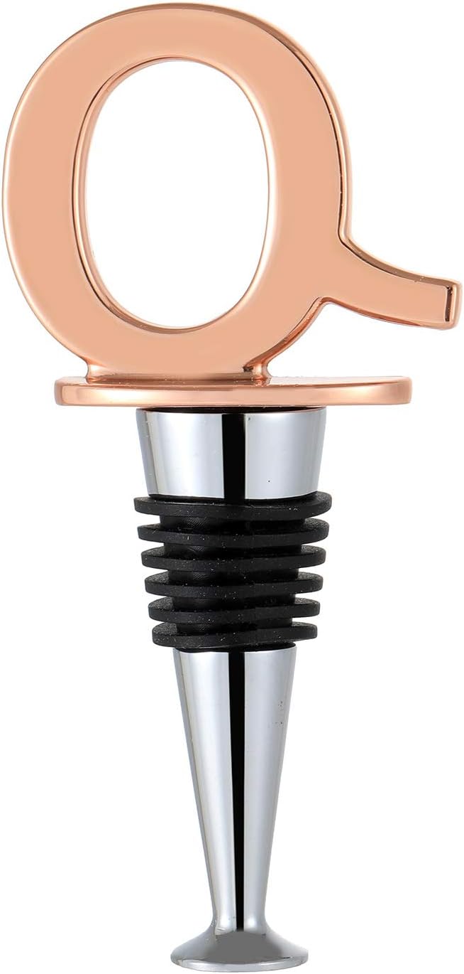 Tapón para botella de vino y bebidas con acabado de oro rosa, accesorios reutilizables para tapón de botella y regalo divertido para inauguración de