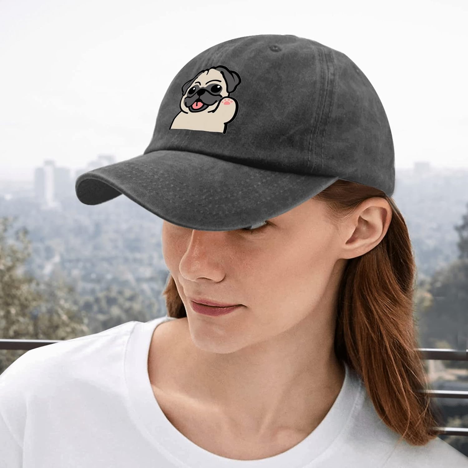 Gorra de béisbol para perro de Cap Pug, sombreros divertidos para papá para mujer