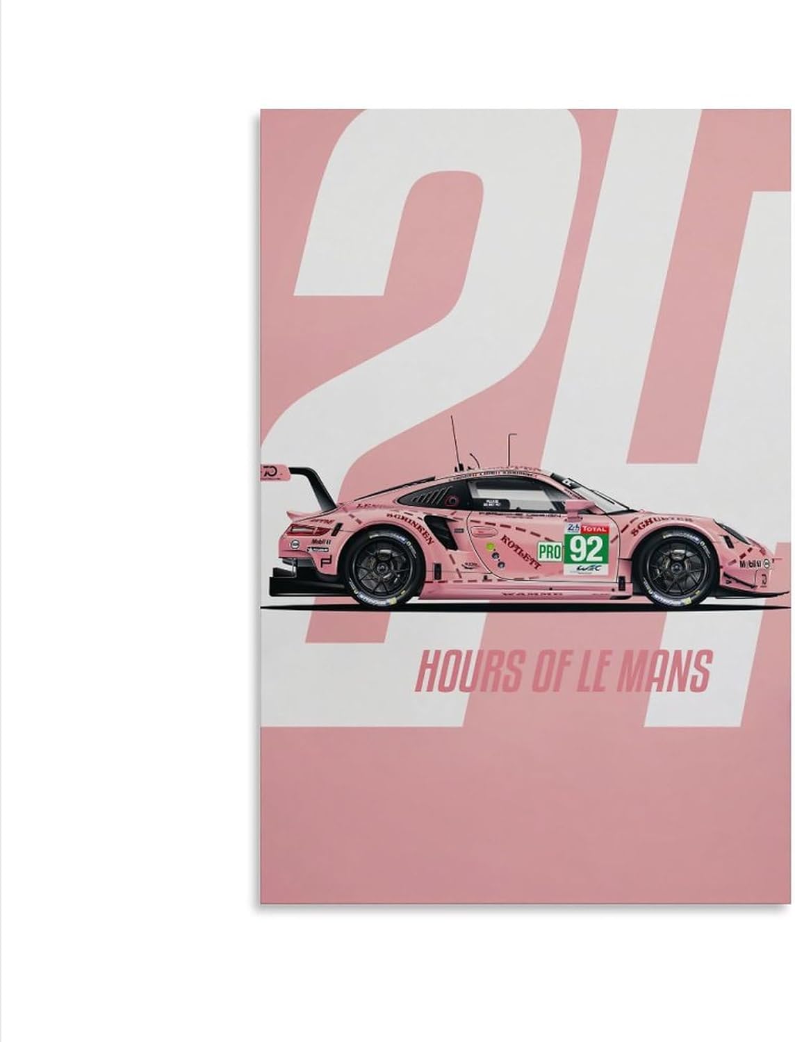 Póster de coche 911 GT3RS – Póster de pared de coche de carreras, pósteres vintage para hombres, impresiones artísticas de automóvil 911, lienzo
