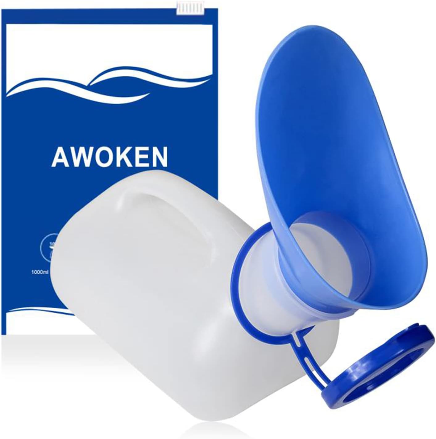 AWOKEN Unisex Urinal Portable Toilet Urinal for Men and Women Pee Bottle with a Lid and Funnel for Elderly Kids and Patients for Camping Outdoor AWOKEN Unisex Urinal Portable Toilet Urinal for Men and Women Pee Bottle with a Lid and Funnel for Elderly Kids and Patients for Camping Outdoor