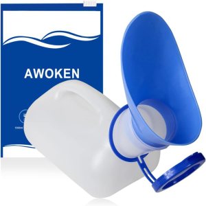 AWOKEN Unisex Urinal Portable Toilet Urinal for Men and Women Pee Bottle with a Lid and Funnel for Elderly Kids and Patients for Camping Outdoor AWOKEN Unisex Urinal Portable Toilet Urinal for Men and Women Pee Bottle with a Lid and Funnel for Elderly Kids and Patients for Camping Outdoor