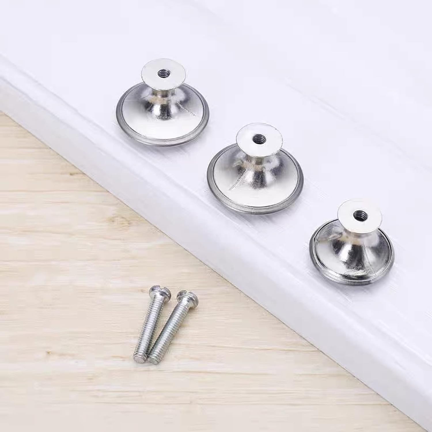 4 pomos de puerta de armario, pomo de puerta de cajón de armario para muebles de cocina, perilla de gabinete de acero inoxidable con tornillos, gris